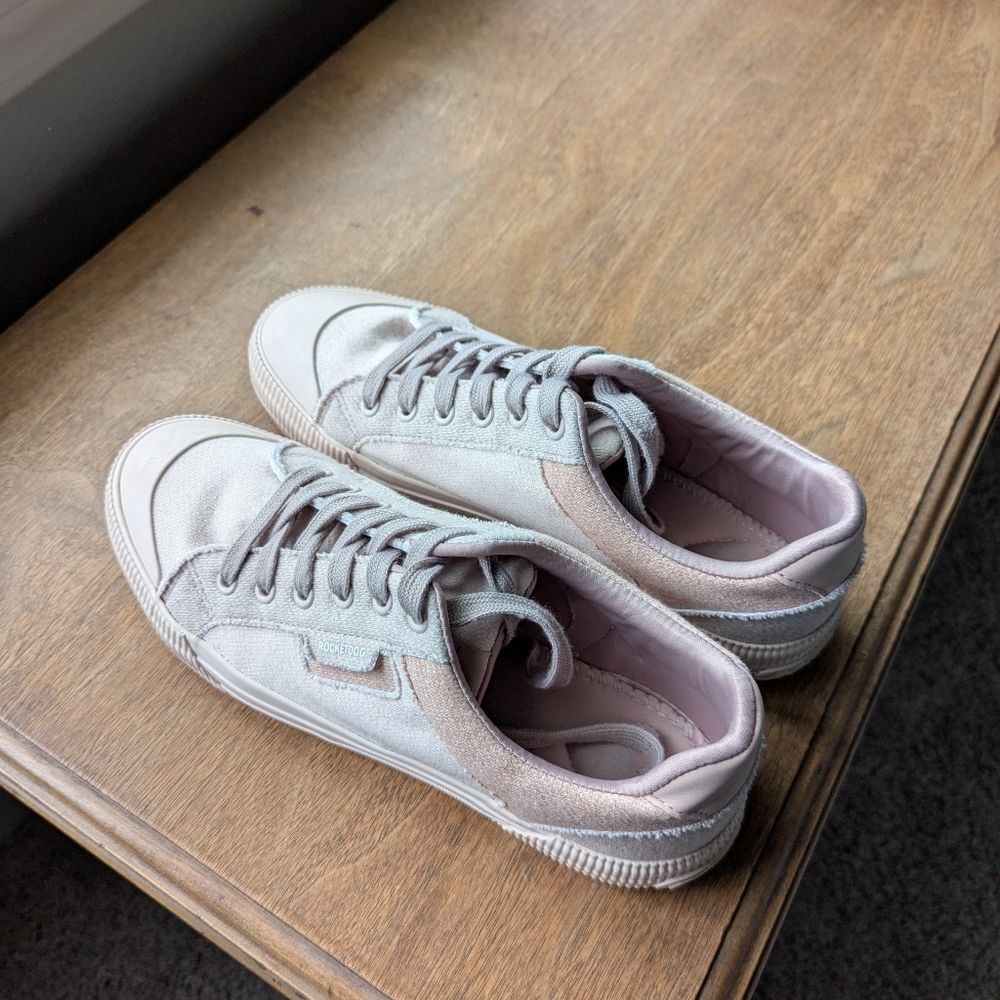 Stylish Gray and Pink Sneakers